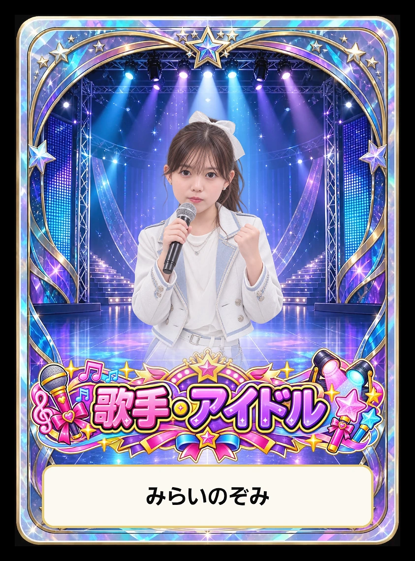 歌手・アイドルの未来おしごとメーカーのカード見本
