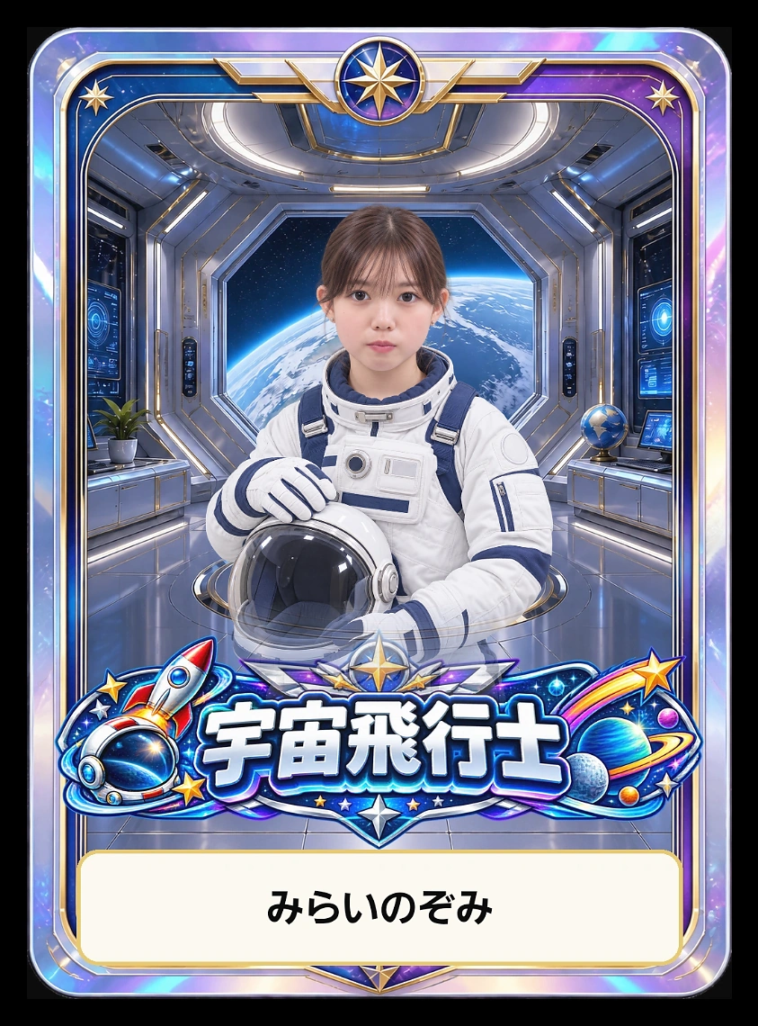 宇宙飛行士の未来おしごとメーカーのカード見本